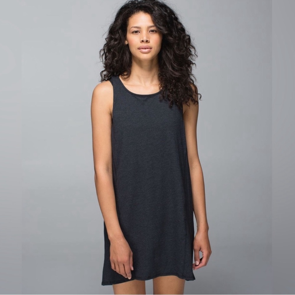 Lululemon Heathered Black Gray Salutation to Savasana Dress